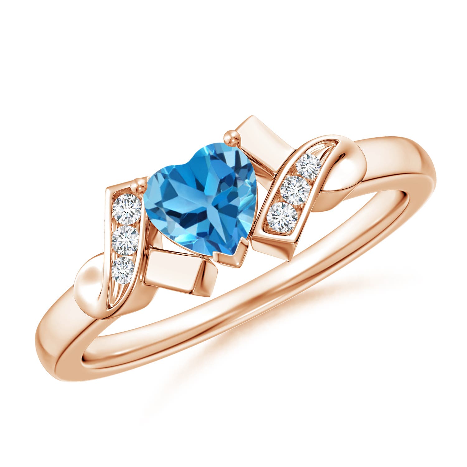 AAA - Swiss Blue Topaz / 0.66 CT / 14 KT Rose Gold