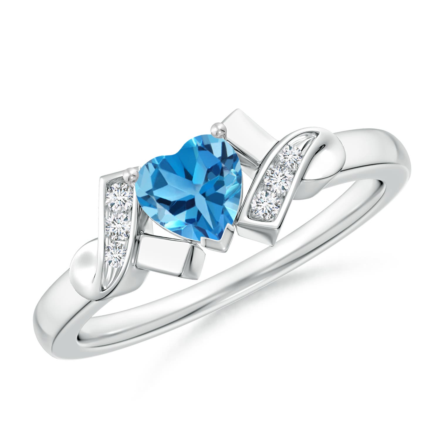 AAA - Swiss Blue Topaz / 0.66 CT / 14 KT White Gold