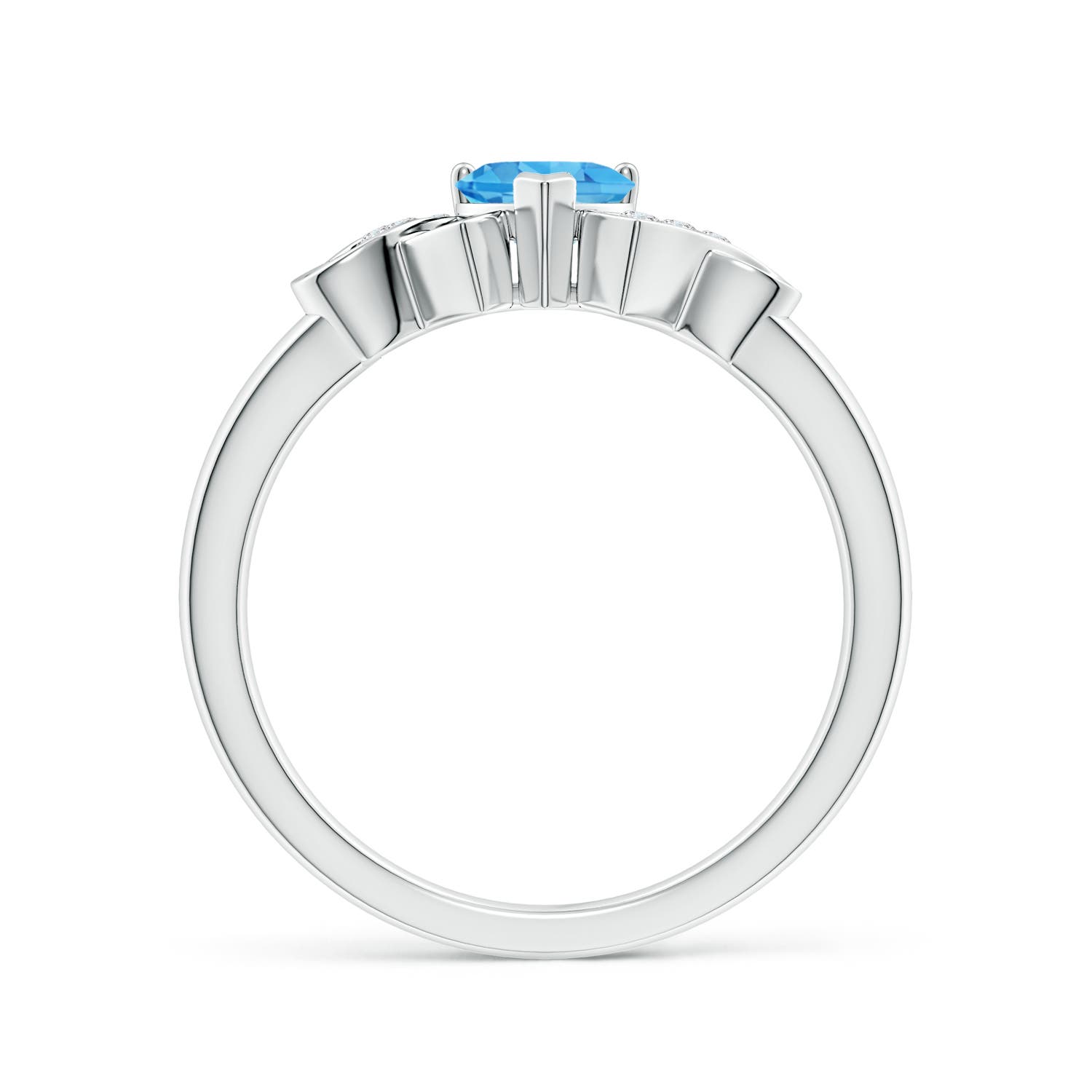 AAA - Swiss Blue Topaz / 0.66 CT / 14 KT White Gold