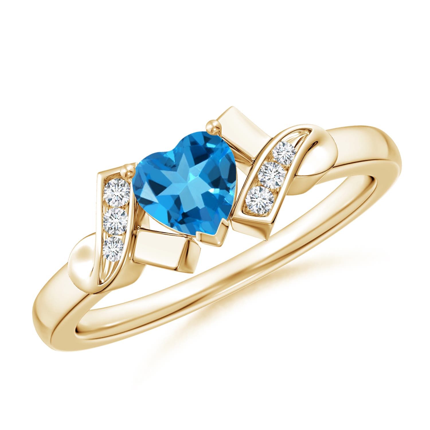 AAAA - Swiss Blue Topaz / 0.66 CT / 14 KT Yellow Gold