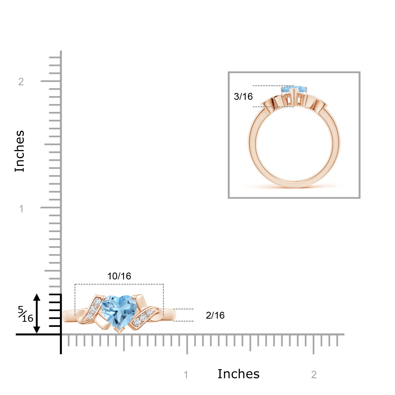 A - Swiss Blue Topaz / 0.98 CT / 14 KT Rose Gold