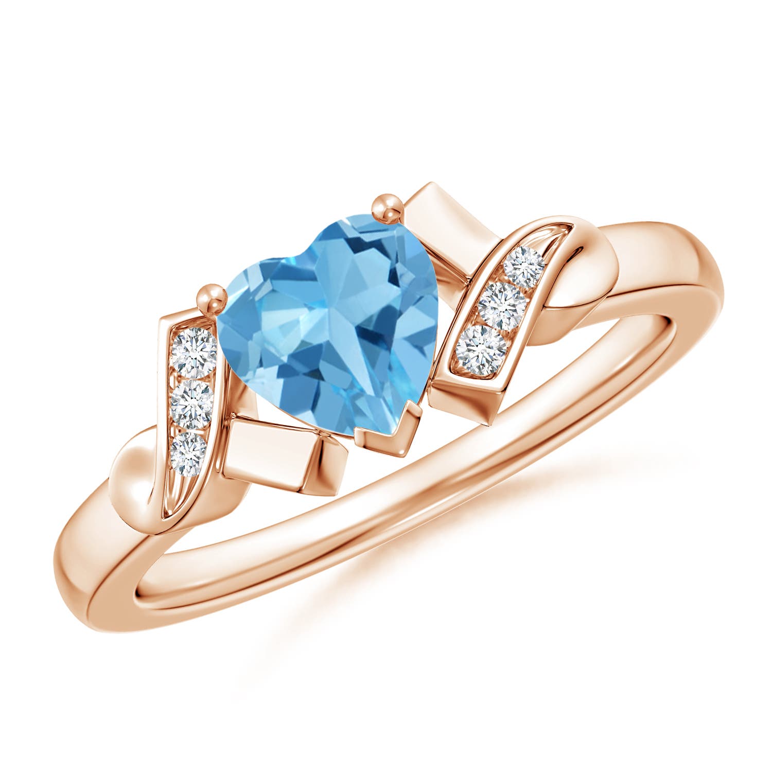 AA - Swiss Blue Topaz / 0.98 CT / 14 KT Rose Gold