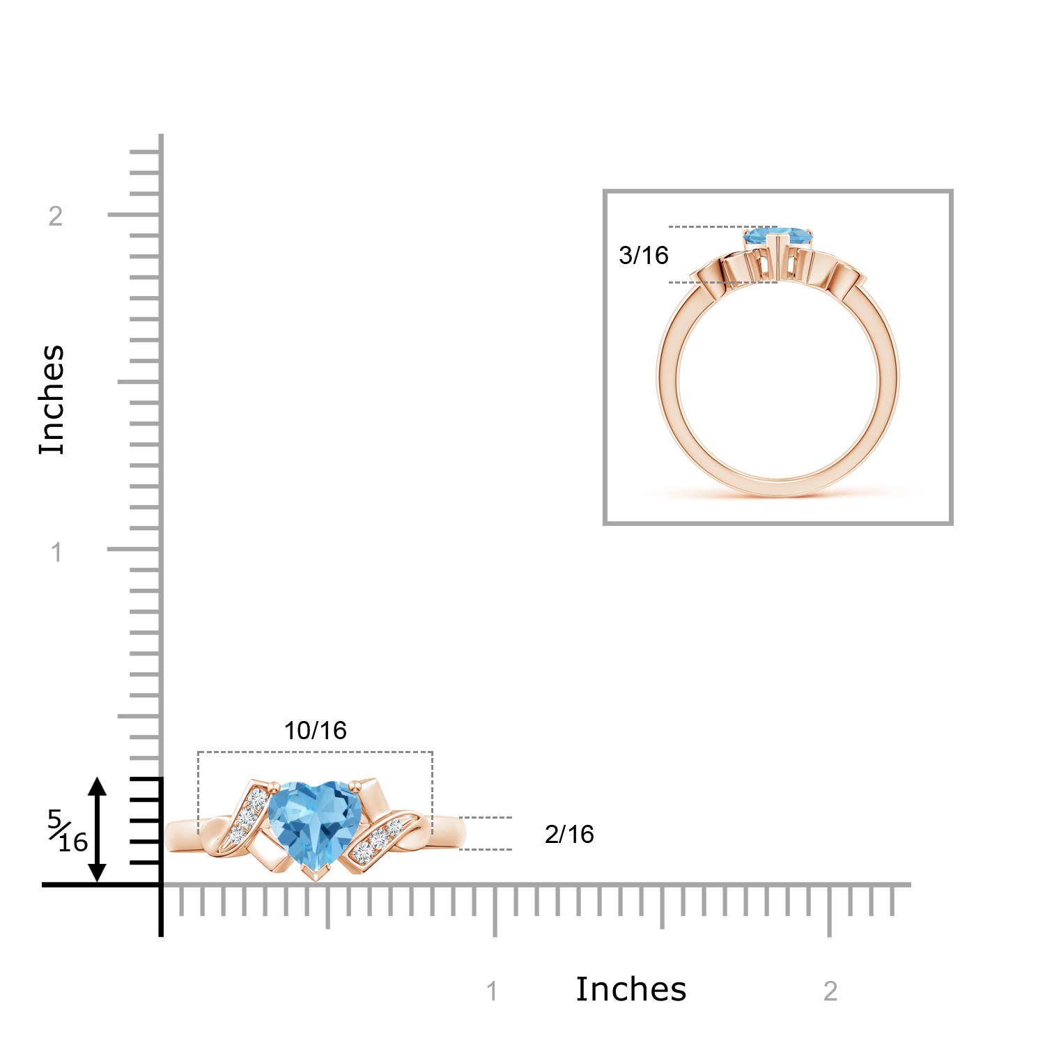 AA - Swiss Blue Topaz / 0.98 CT / 14 KT Rose Gold