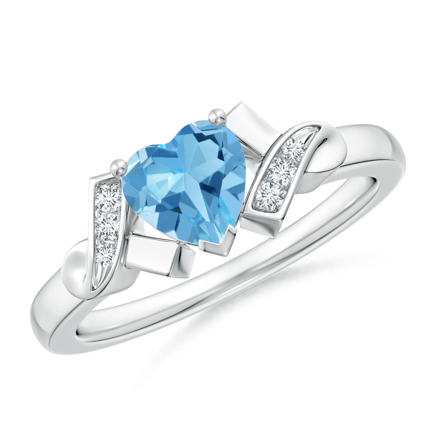 AA - Swiss Blue Topaz / 0.98 CT / 14 KT White Gold