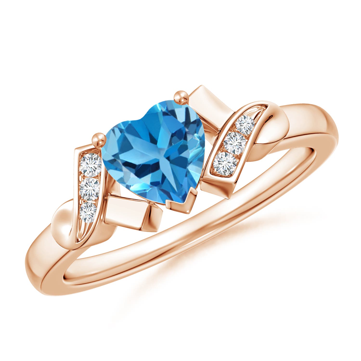 AAA - Swiss Blue Topaz / 0.98 CT / 14 KT Rose Gold