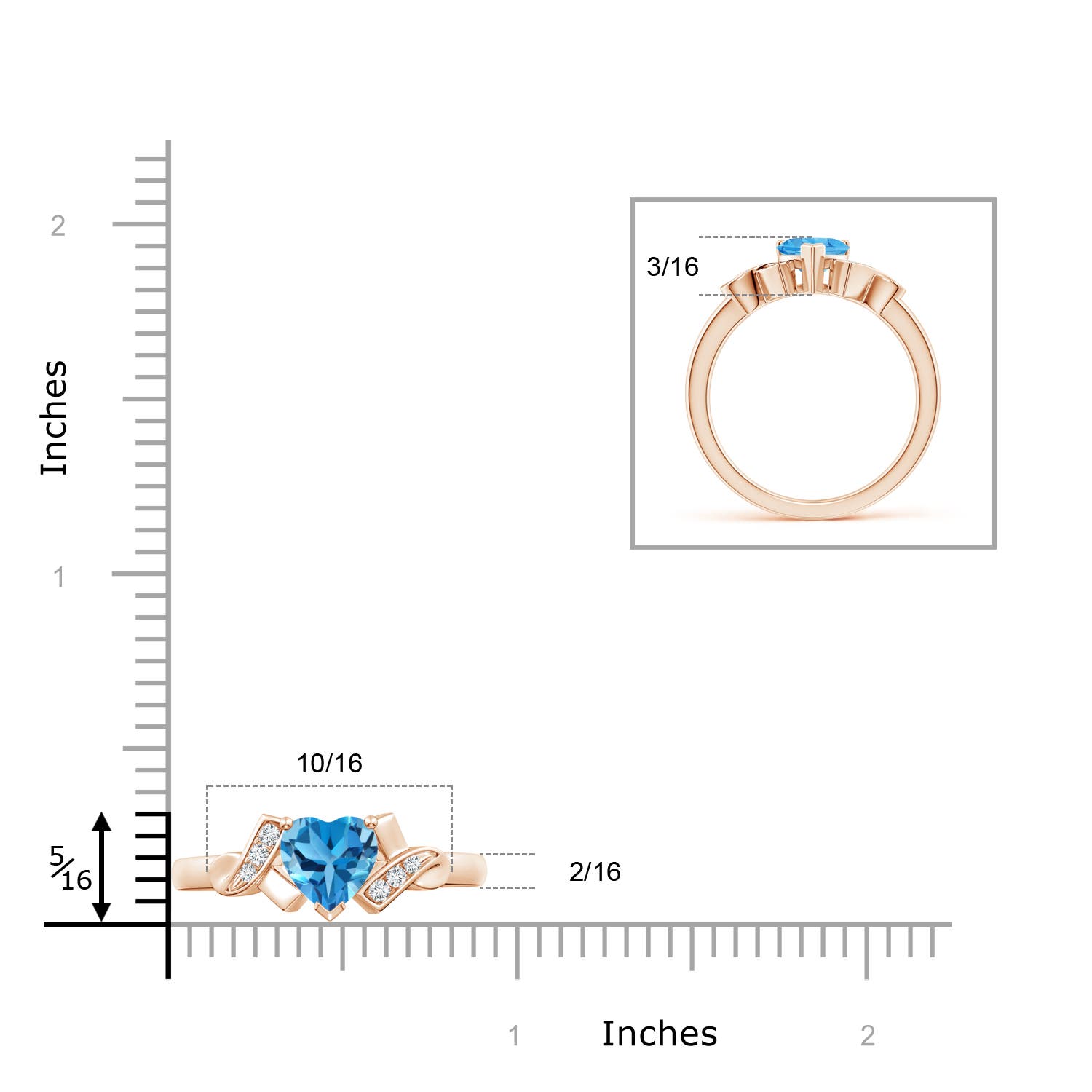 AAA - Swiss Blue Topaz / 0.98 CT / 14 KT Rose Gold