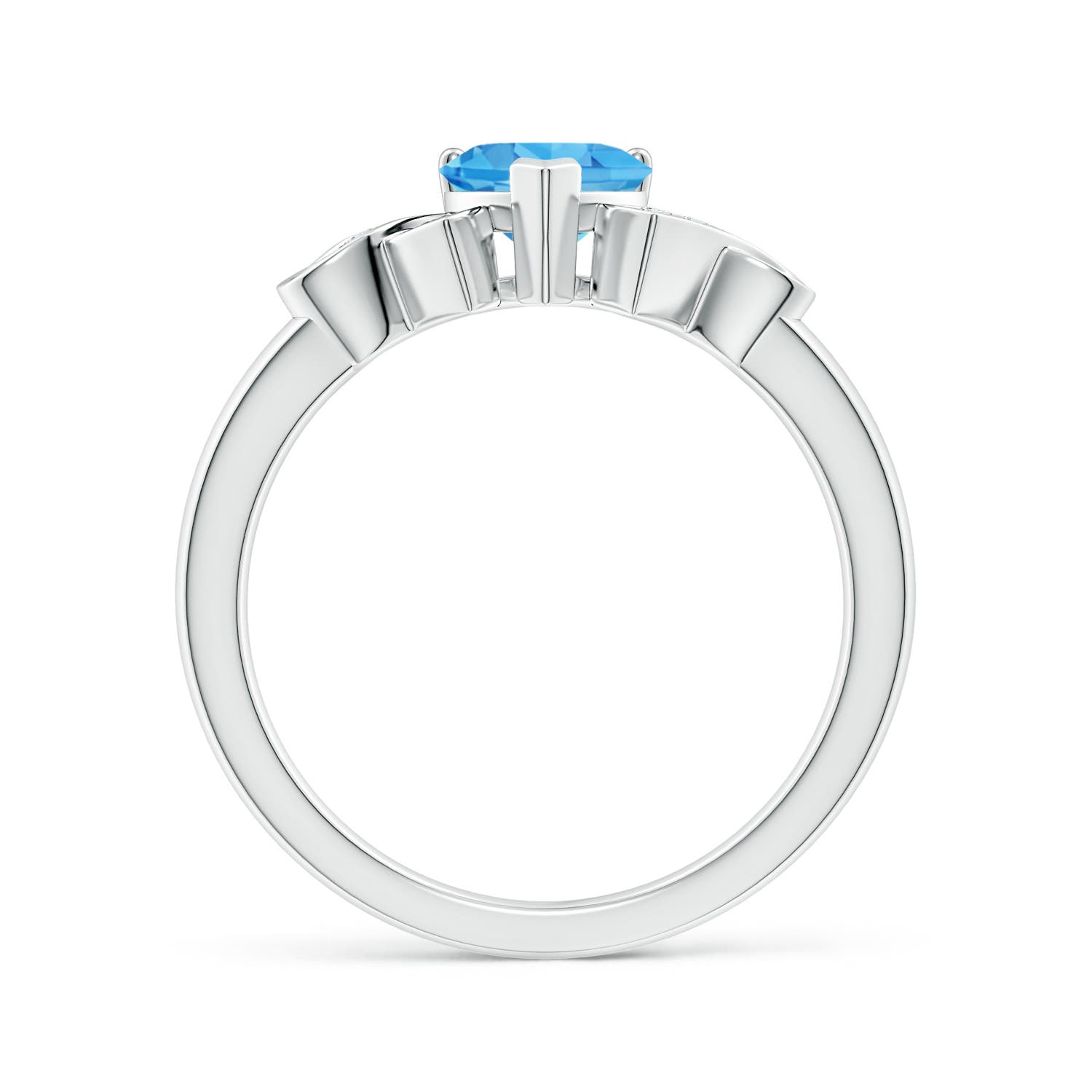 AAA - Swiss Blue Topaz / 0.98 CT / 14 KT White Gold