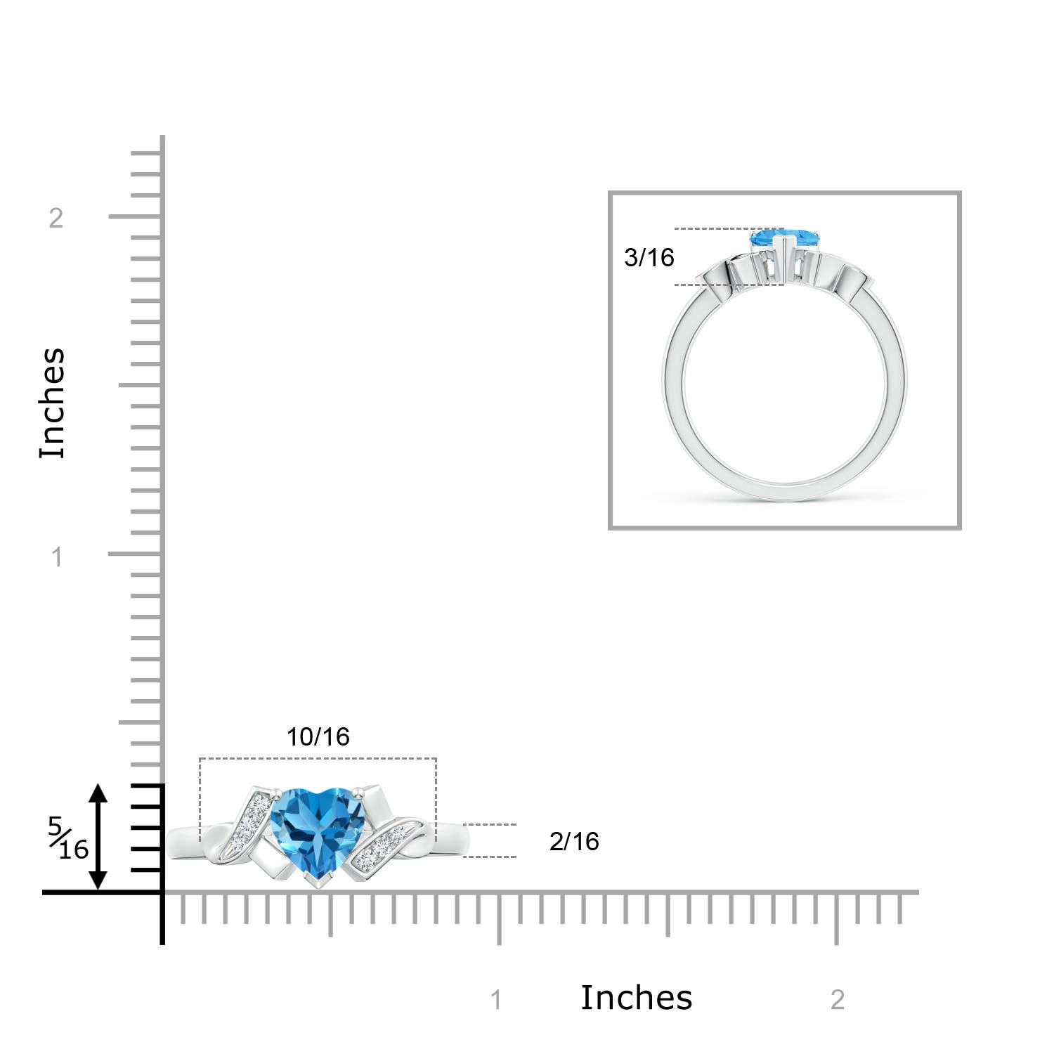 AAA - Swiss Blue Topaz / 0.98 CT / 14 KT White Gold