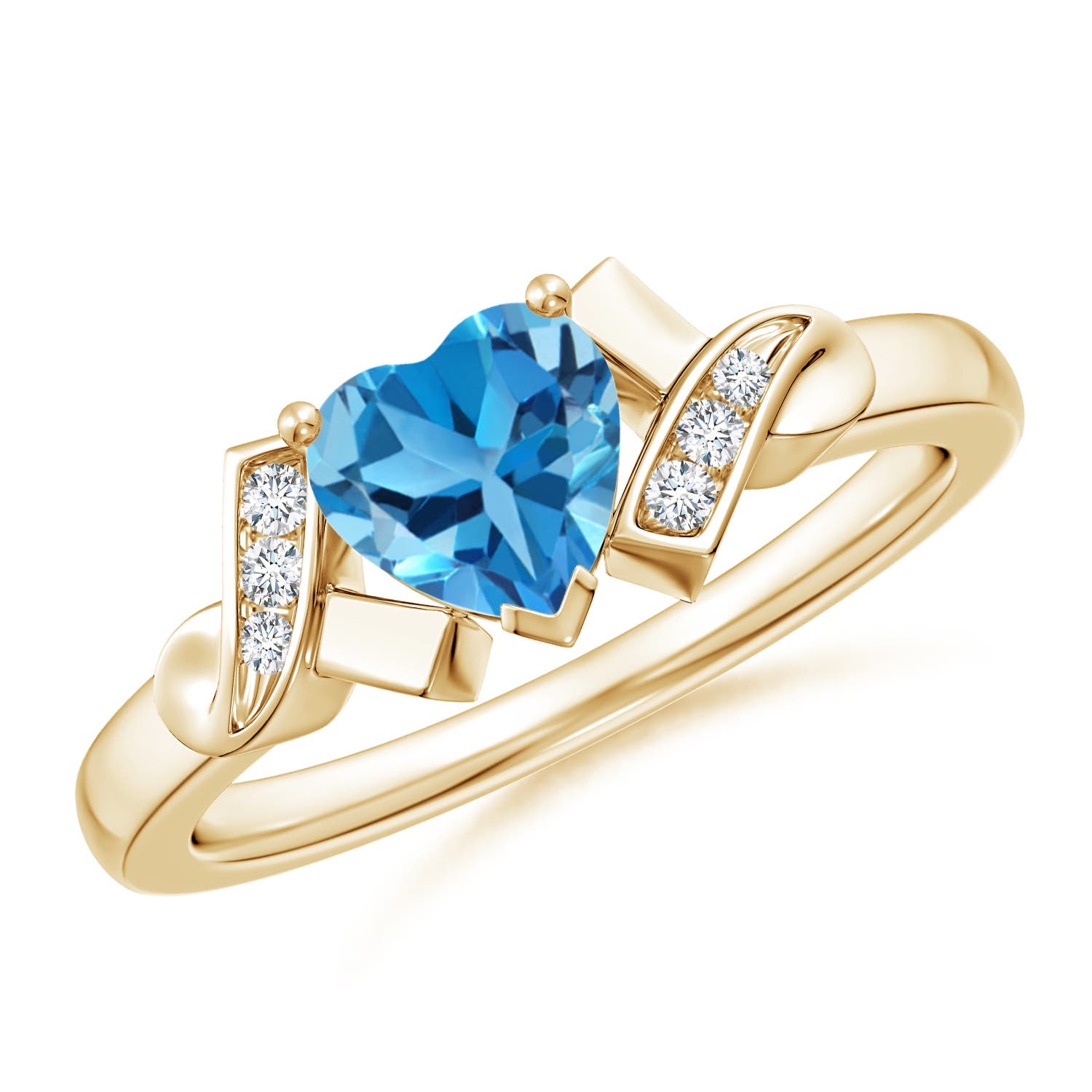 AAA - Swiss Blue Topaz / 0.98 CT / 14 KT Yellow Gold