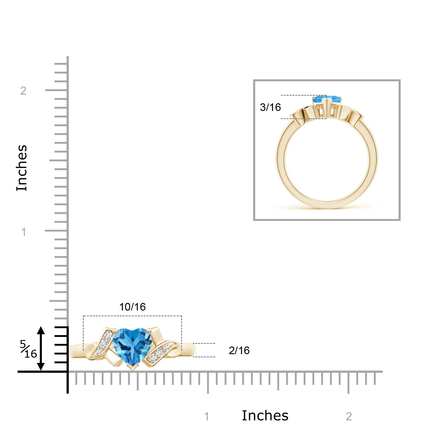 AAA - Swiss Blue Topaz / 0.98 CT / 14 KT Yellow Gold