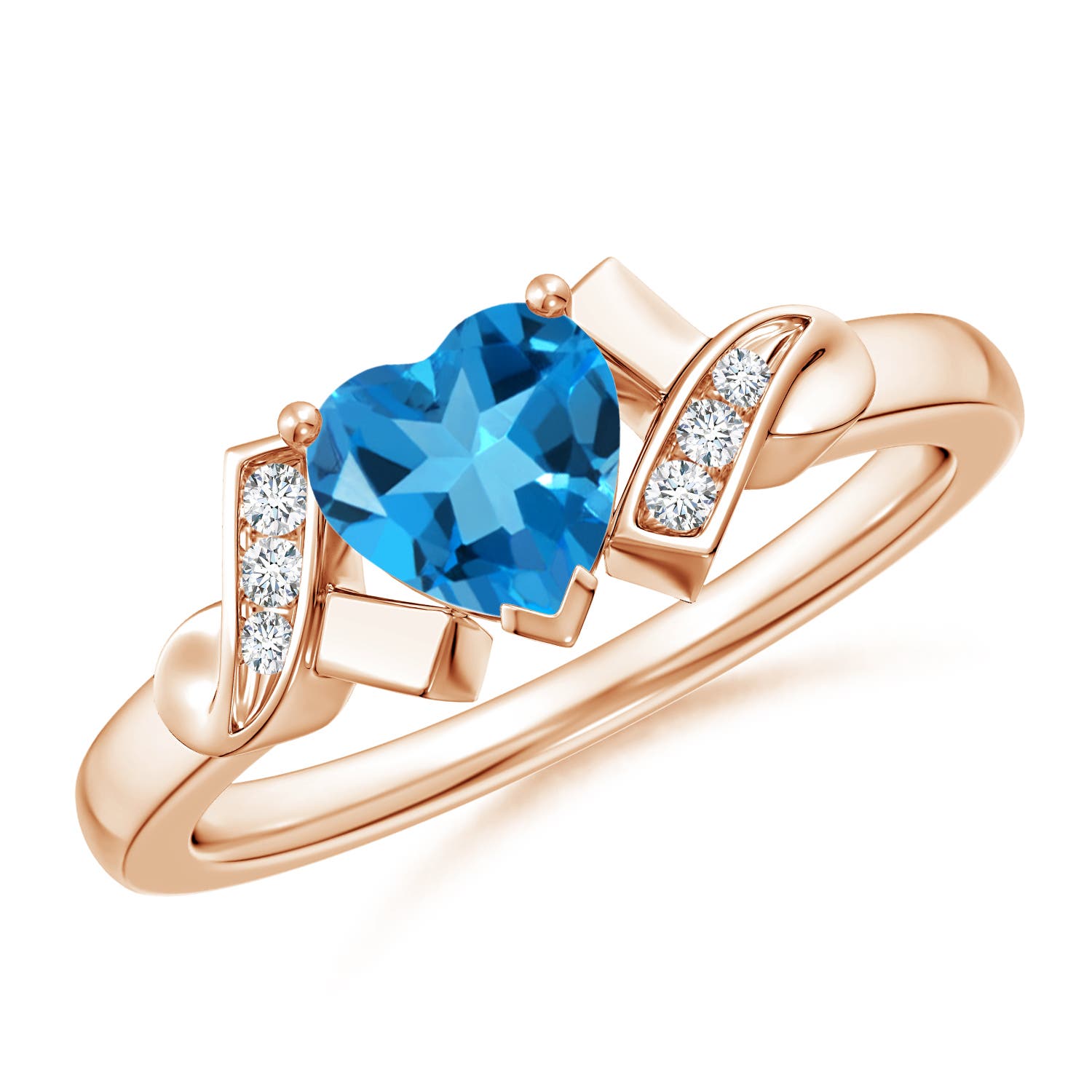 AAAA - Swiss Blue Topaz / 0.98 CT / 14 KT Rose Gold