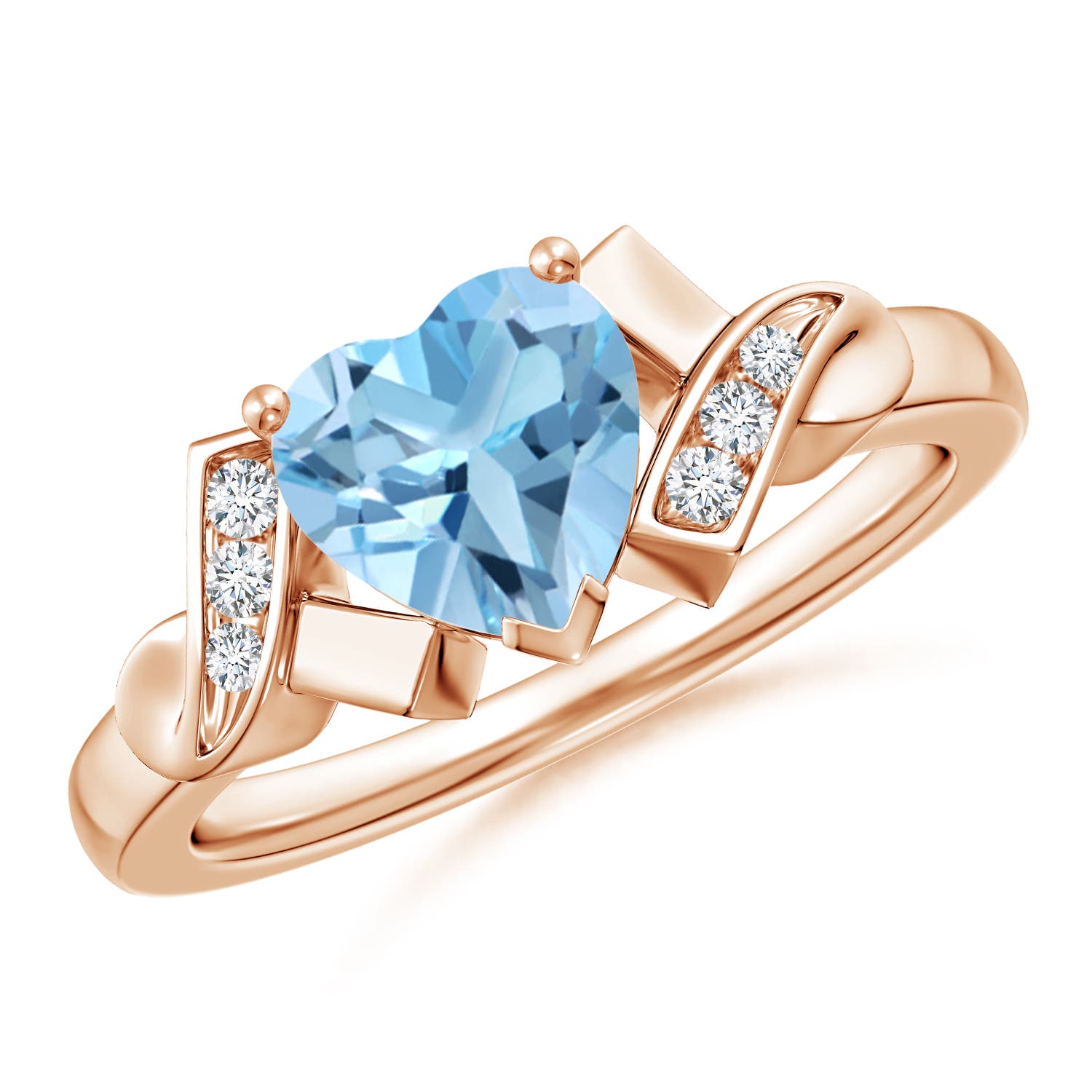 A - Swiss Blue Topaz / 1.55 CT / 14 KT Rose Gold