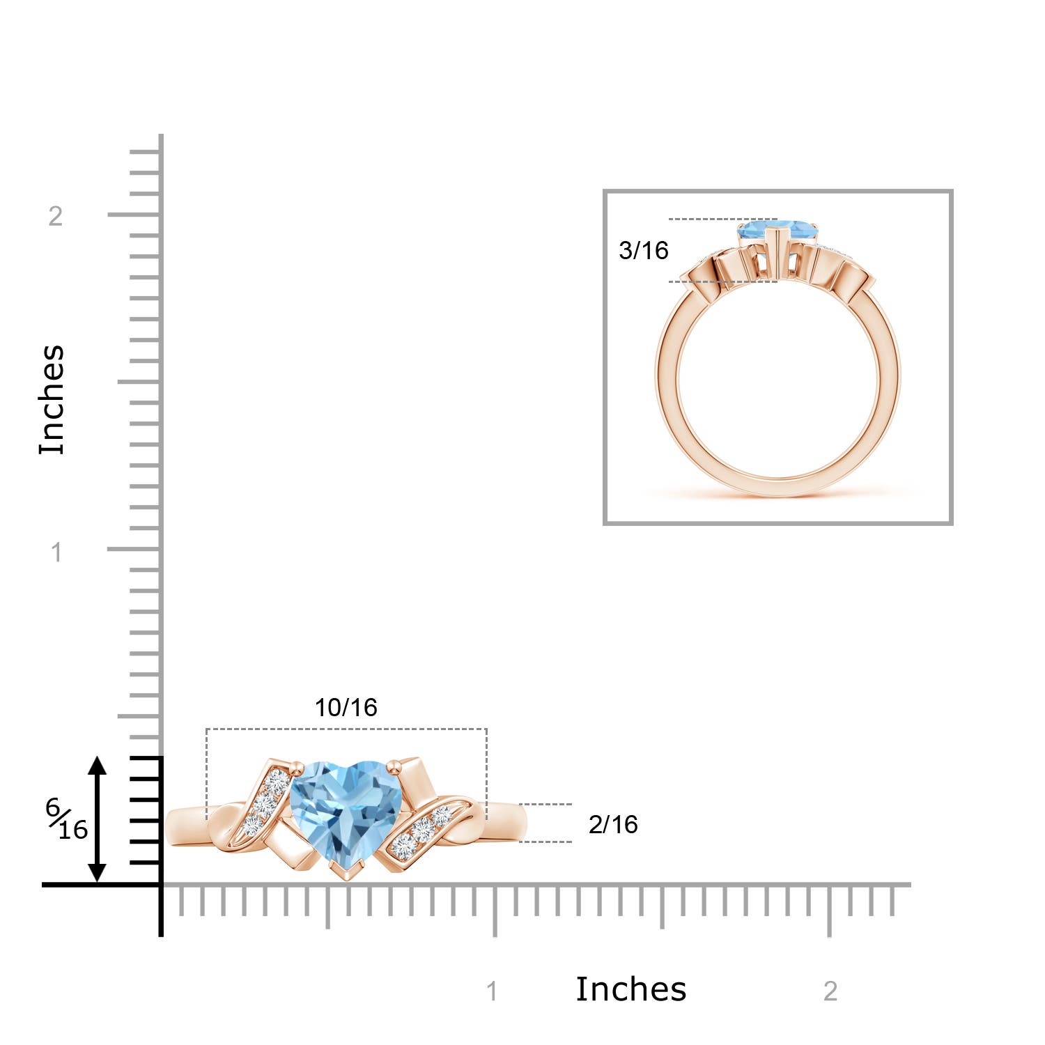 A - Swiss Blue Topaz / 1.55 CT / 14 KT Rose Gold