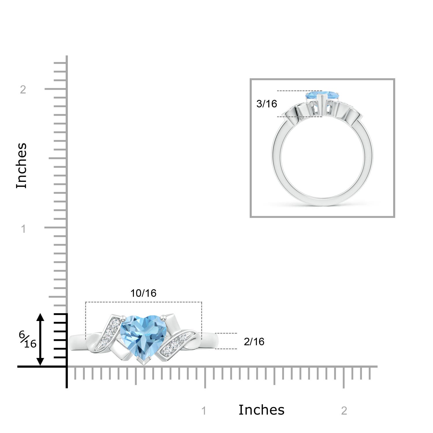 A - Swiss Blue Topaz / 1.55 CT / 14 KT White Gold