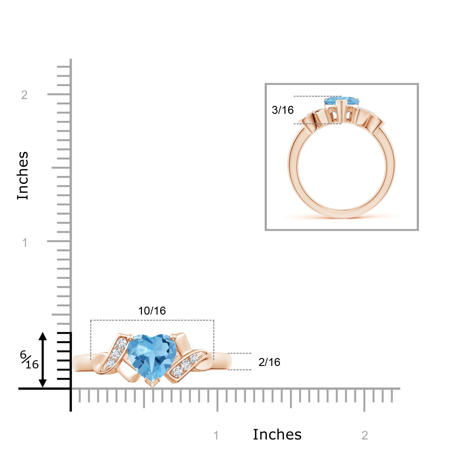 AA - Swiss Blue Topaz / 1.55 CT / 14 KT Rose Gold