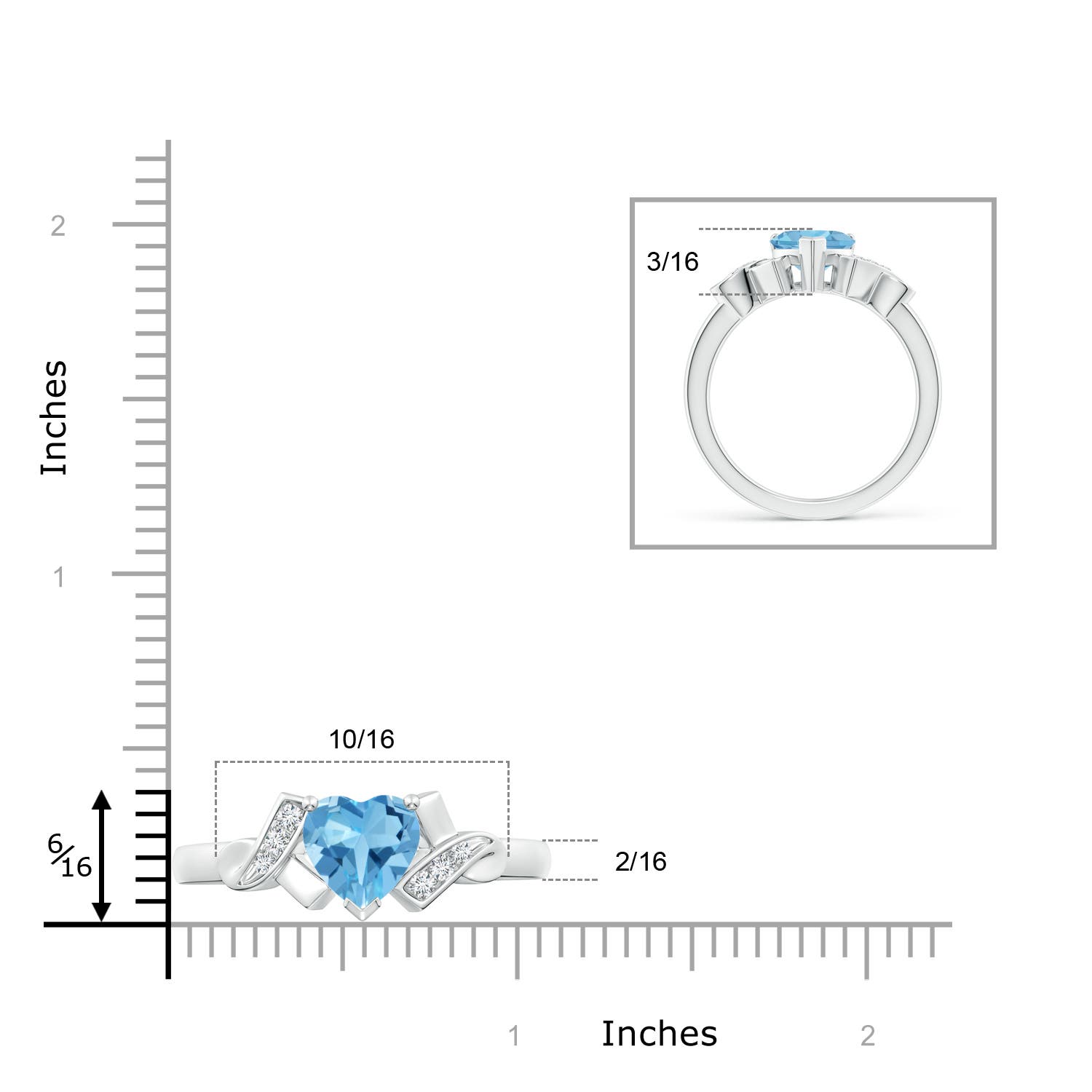 AA - Swiss Blue Topaz / 1.55 CT / 14 KT White Gold