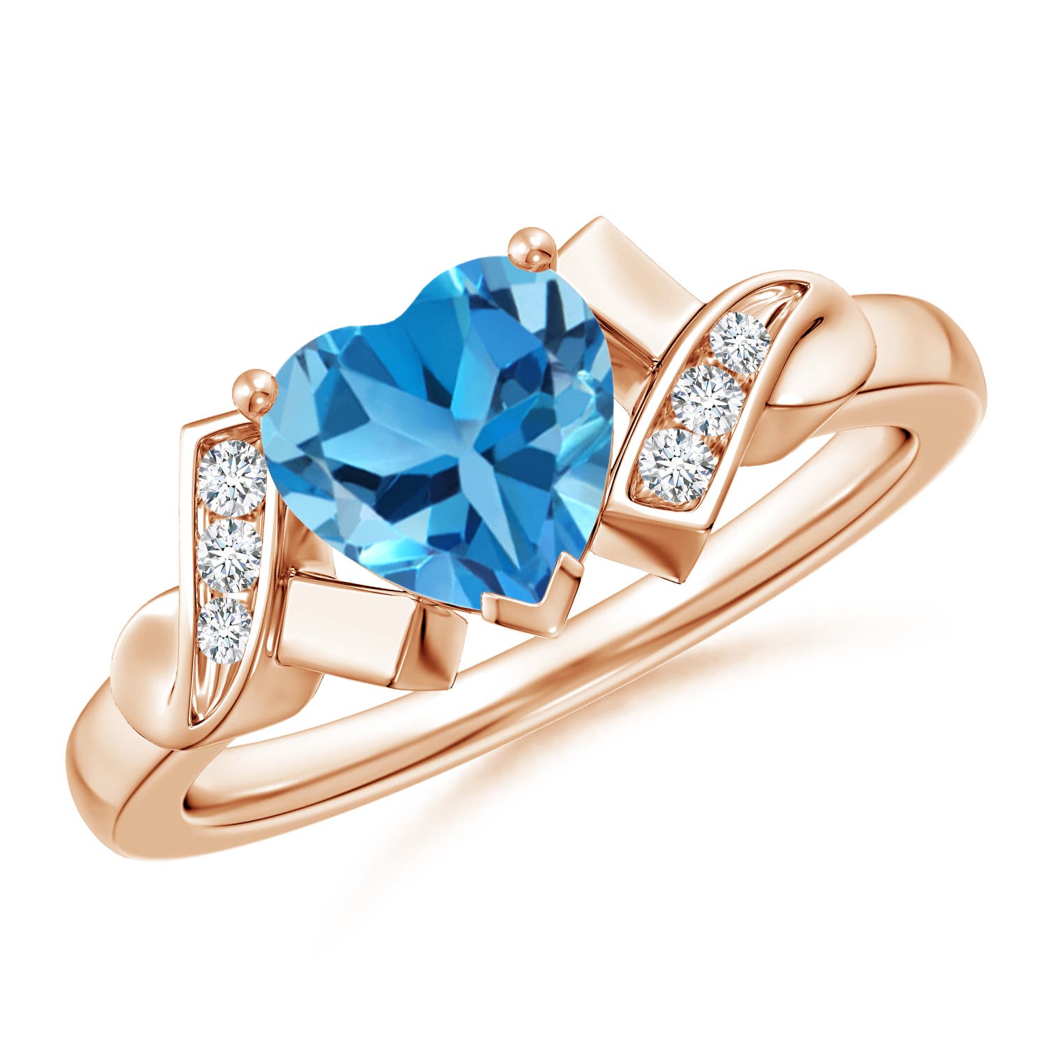 AAA - Swiss Blue Topaz / 1.55 CT / 14 KT Rose Gold