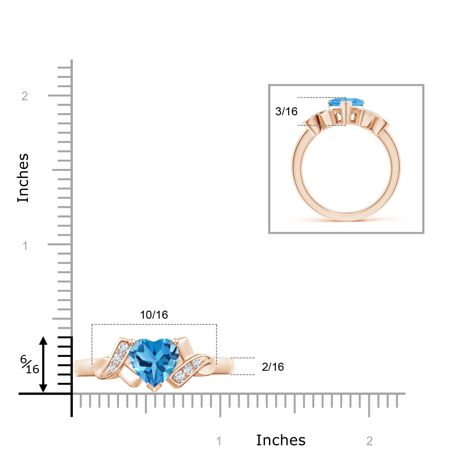 AAA - Swiss Blue Topaz / 1.55 CT / 14 KT Rose Gold