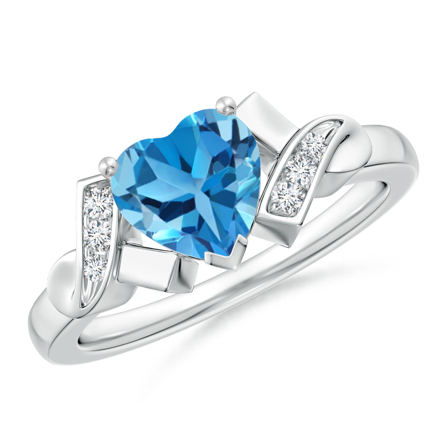 AAA - Swiss Blue Topaz / 1.55 CT / 14 KT White Gold