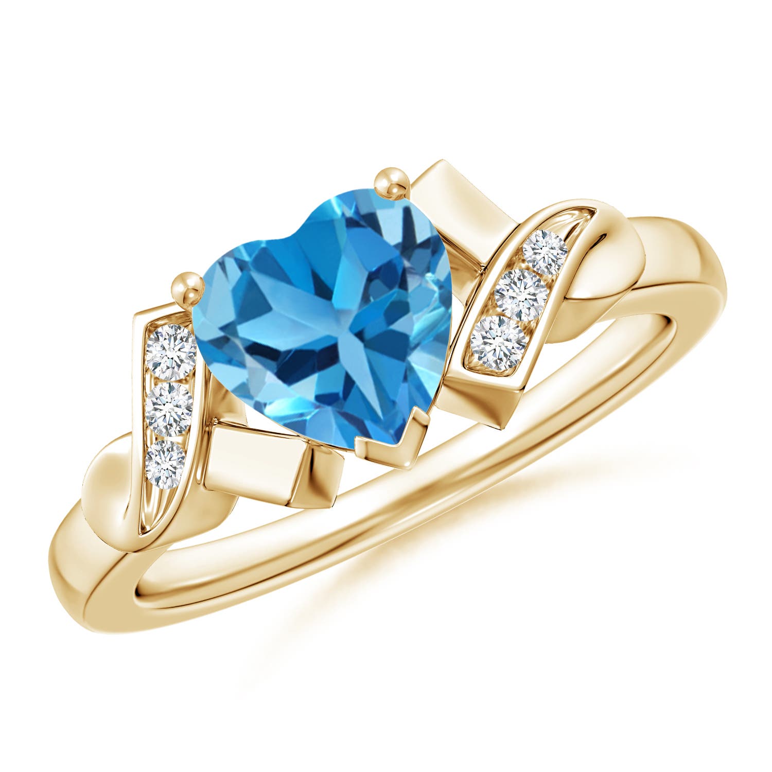 AAA - Swiss Blue Topaz / 1.55 CT / 14 KT Yellow Gold