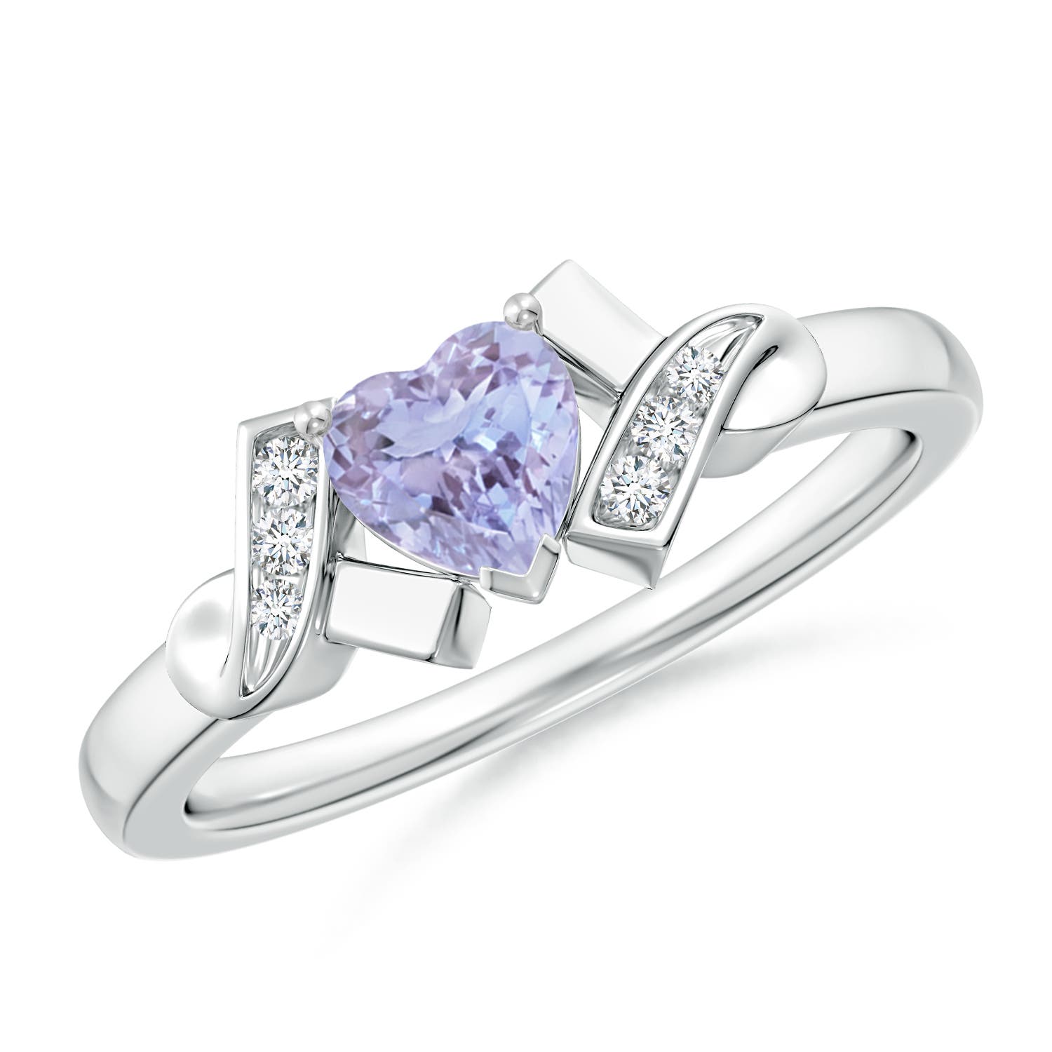 A - Tanzanite / 0.46 CT / 14 KT White Gold