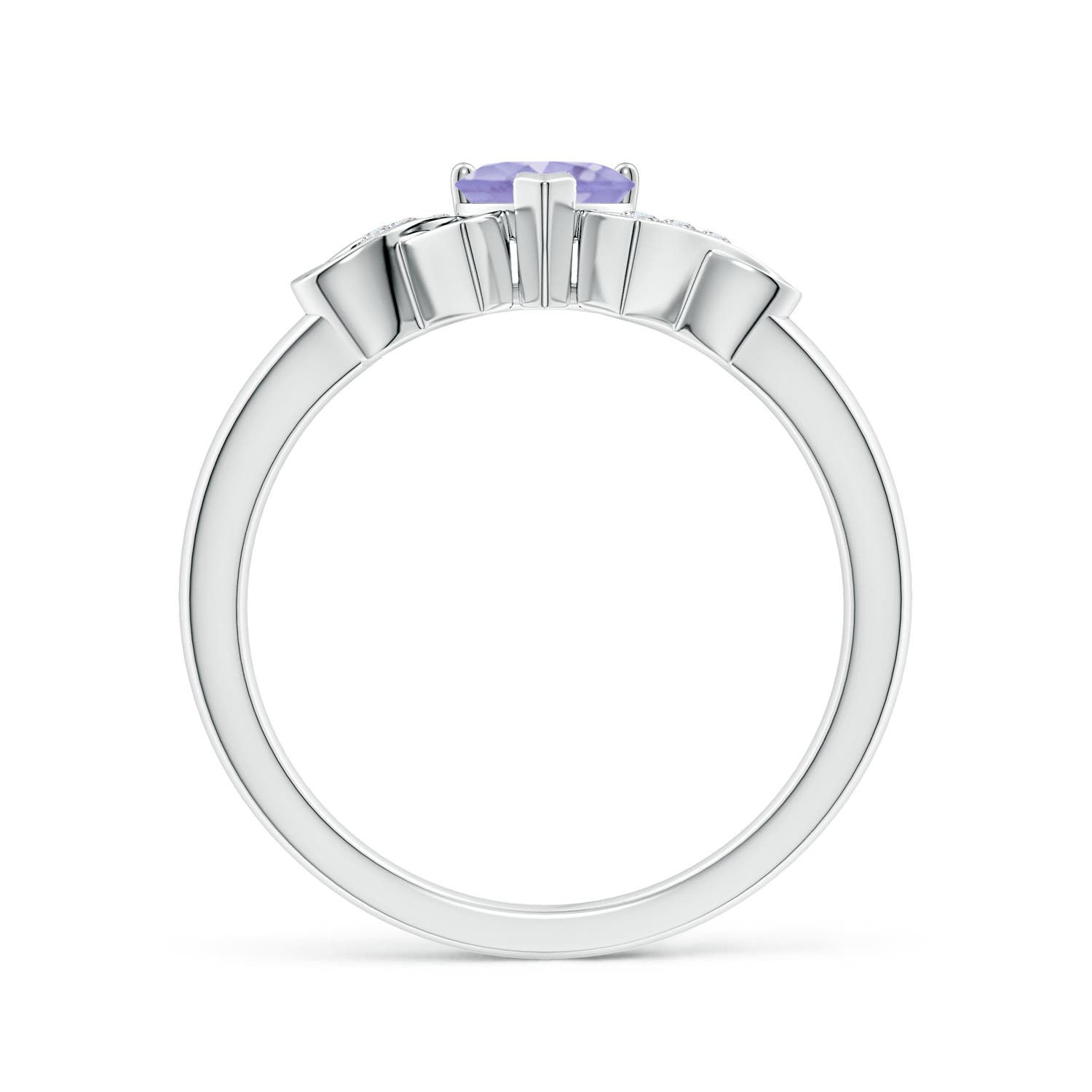 A - Tanzanite / 0.46 CT / 14 KT White Gold