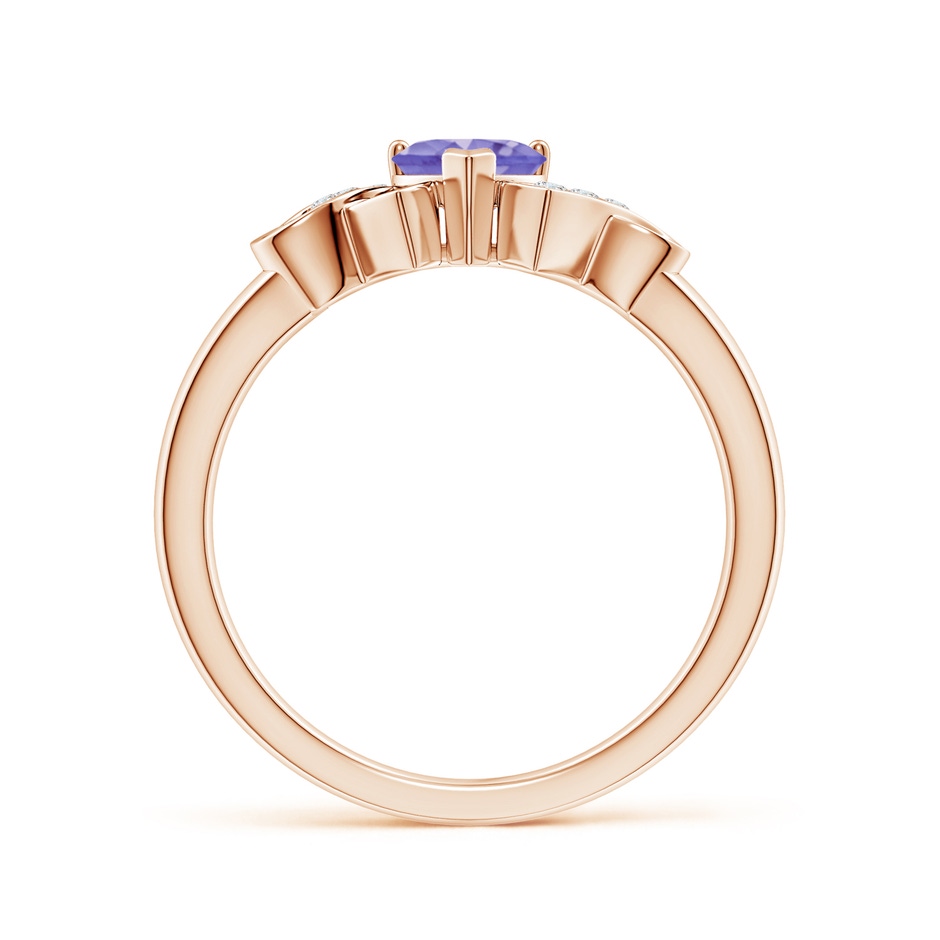 5mm AA Solitaire Tanzanite Heart Ring with Diamond Accents in 9K Rose Gold side 1