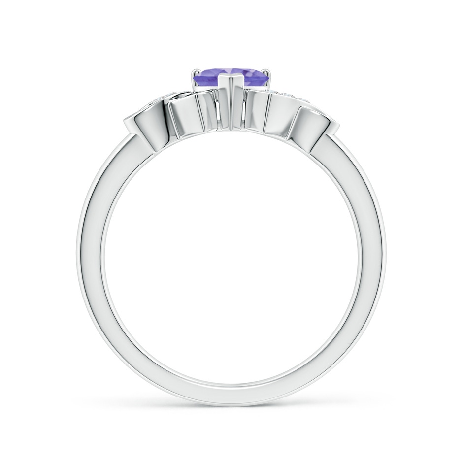 5mm AA Solitaire Tanzanite Heart Ring with Diamond Accents in P950 Platinum side-1