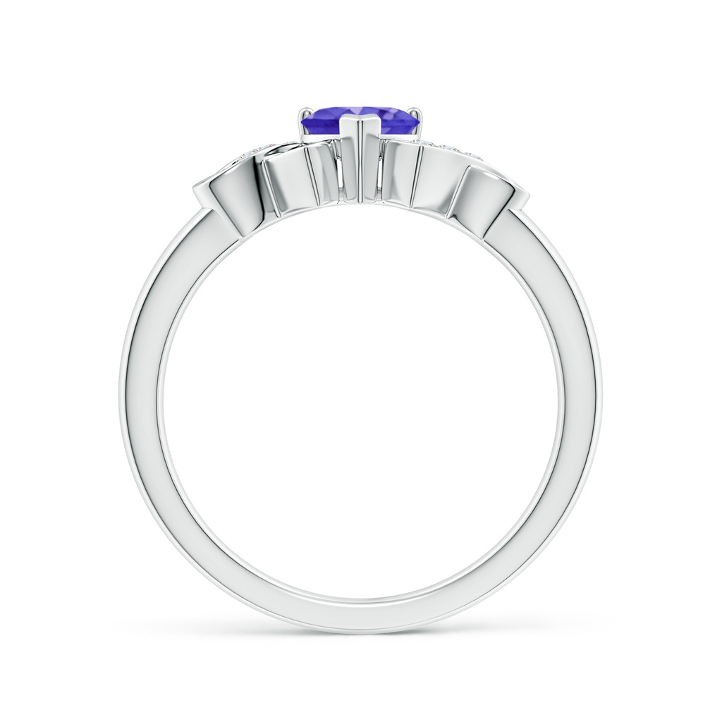 5mm AAAA Solitaire Tanzanite Heart Ring with Diamond Accents in P950 Platinum - side_1