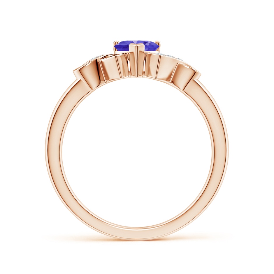 5mm AAAA Solitaire Tanzanite Heart Ring with Diamond Accents in Rose Gold side-1