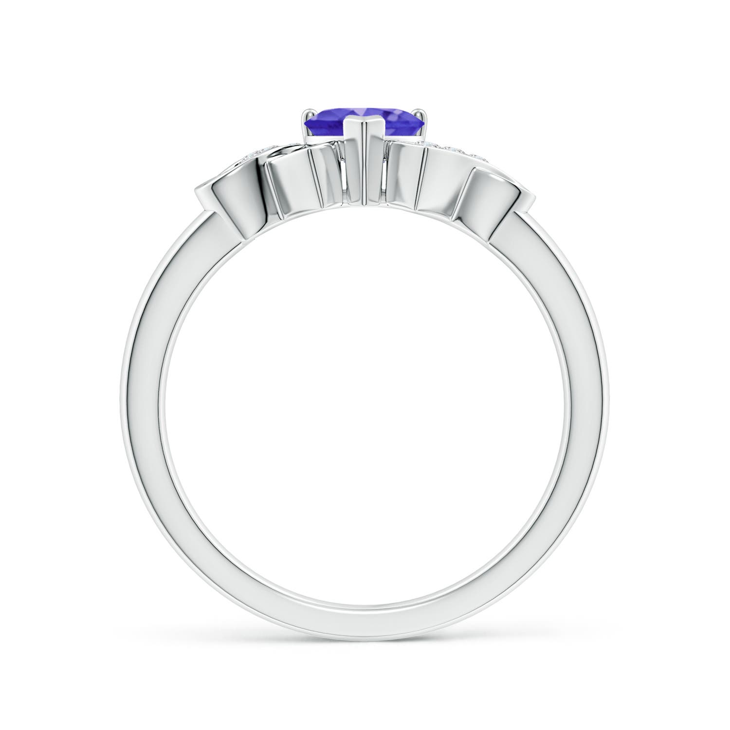 AAAA - Tanzanite / 0.46 CT / 14 KT White Gold