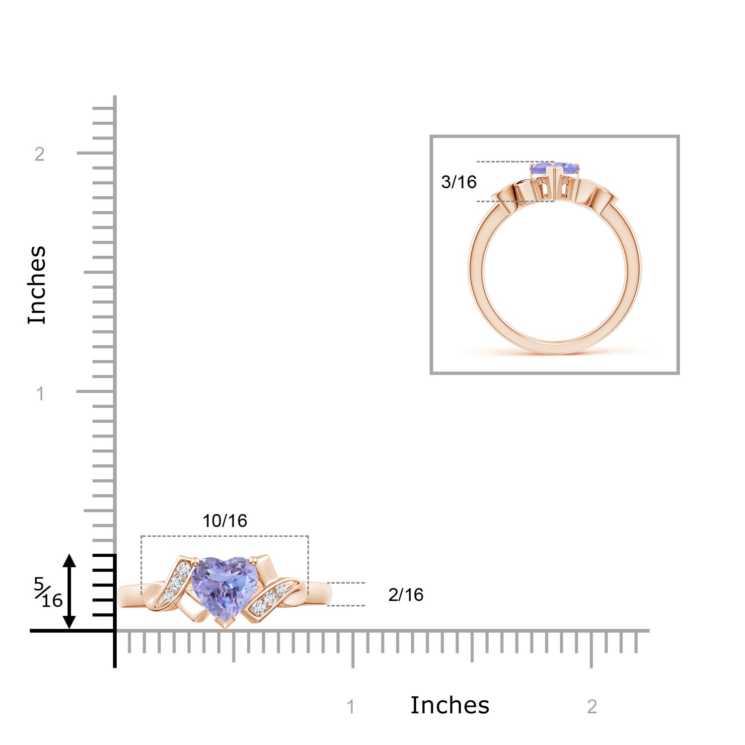 A - Tanzanite / 0.86 CT / 14 KT Rose Gold