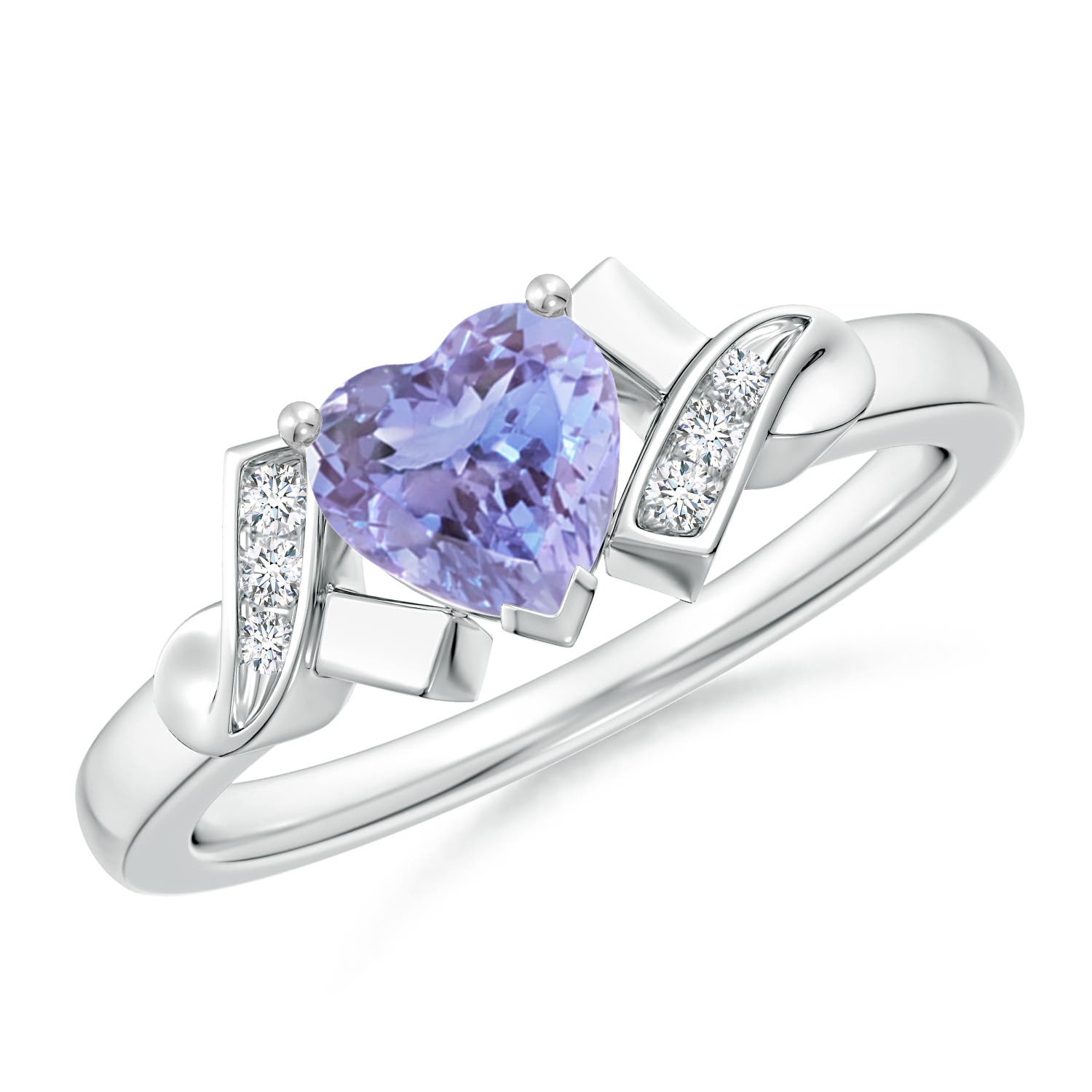 A - Tanzanite / 0.86 CT / 14 KT White Gold