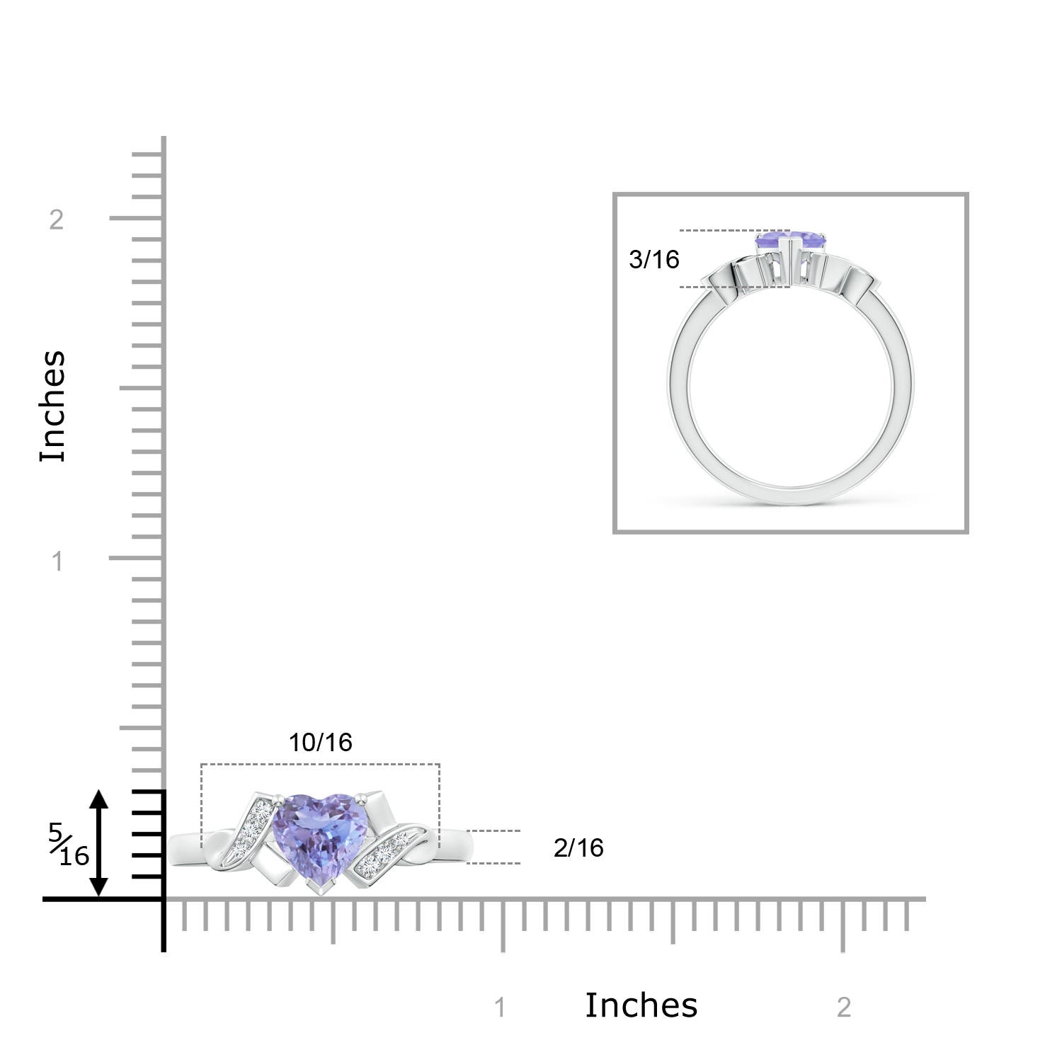 A - Tanzanite / 0.86 CT / 14 KT White Gold