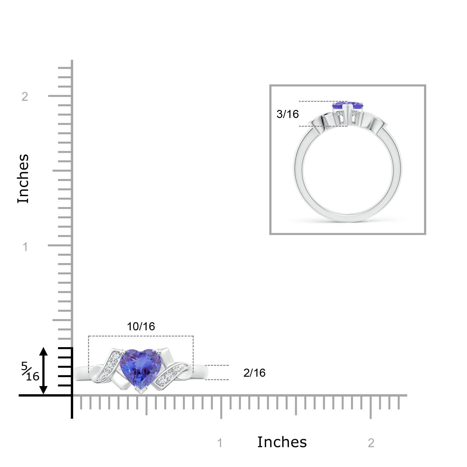 AA - Tanzanite / 0.86 CT / 14 KT White Gold