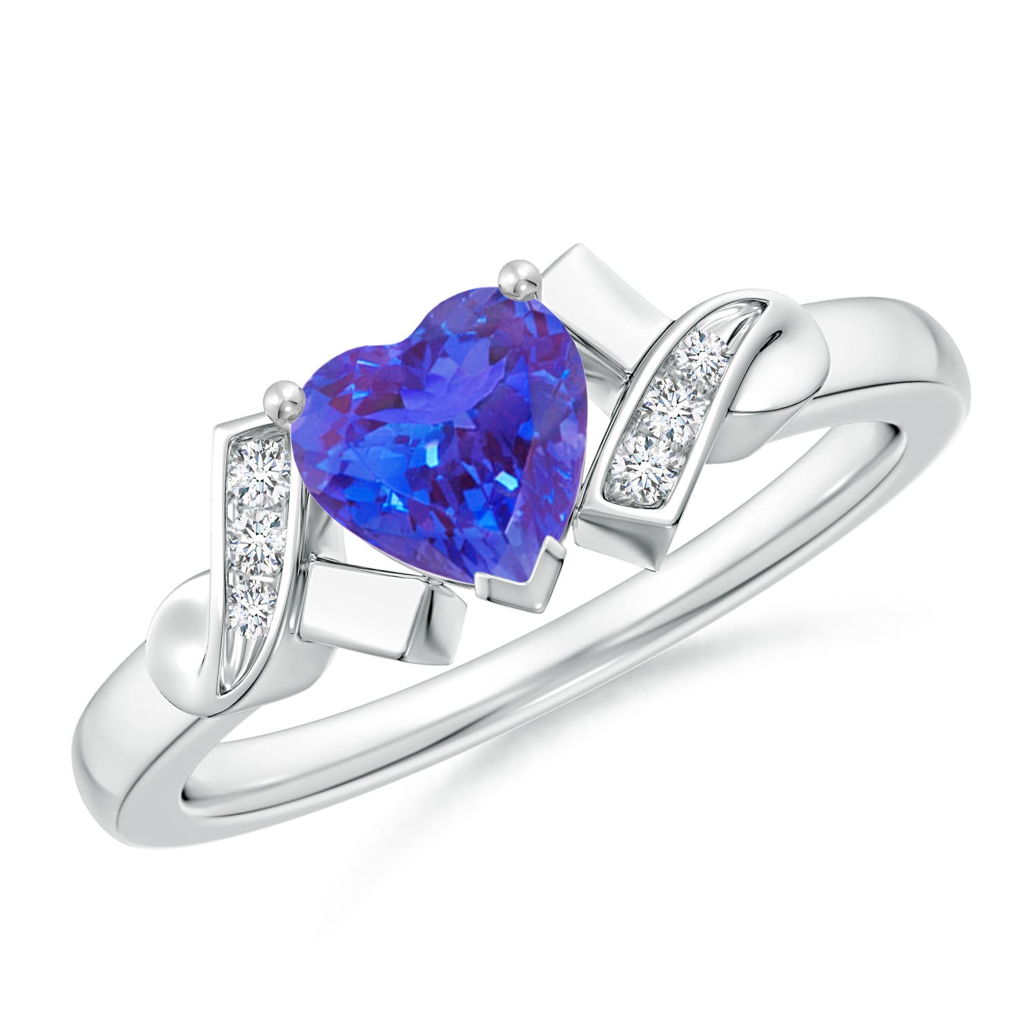 AAA - Tanzanite / 0.86 CT / 14 KT White Gold