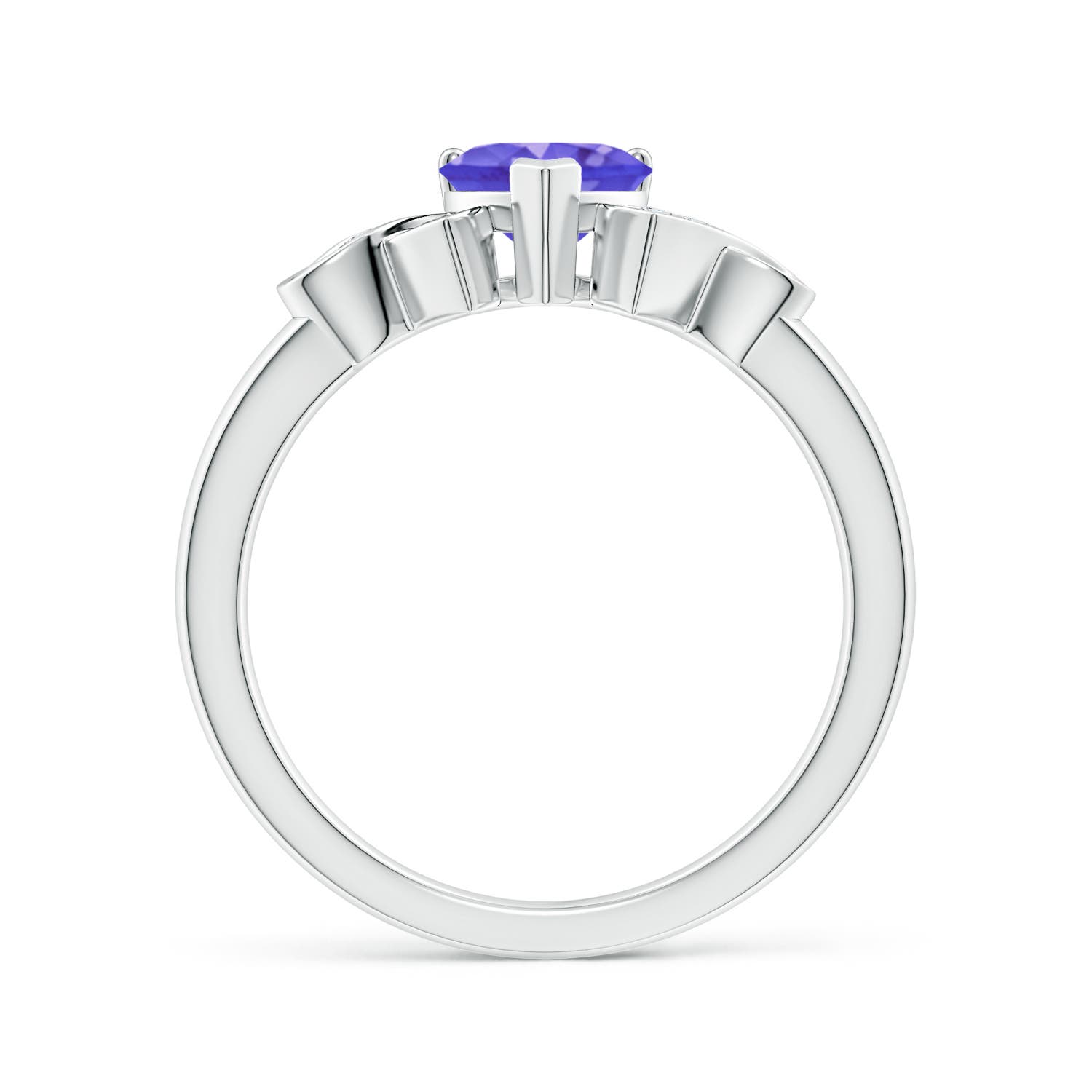 AAA - Tanzanite / 0.86 CT / 14 KT White Gold