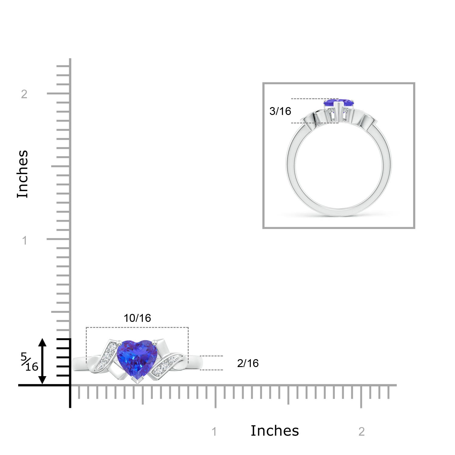 AAA - Tanzanite / 0.86 CT / 14 KT White Gold