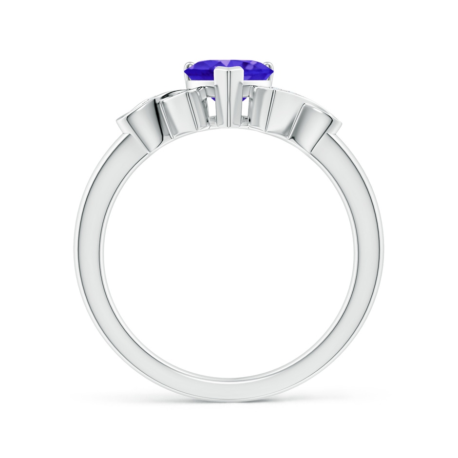 6mm AAAA Solitaire Tanzanite Heart Ring with Diamond Accents in P950 Platinum side-1