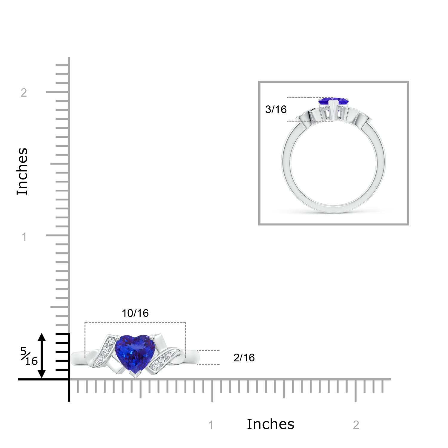 AAAA - Tanzanite / 0.86 CT / 14 KT White Gold