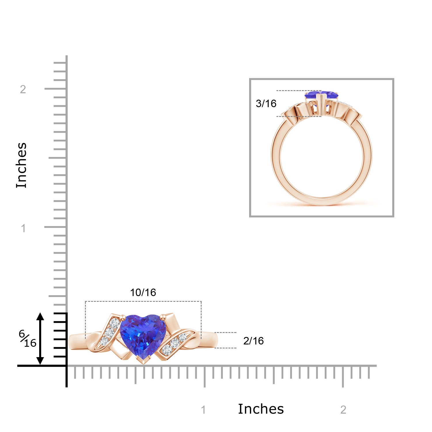 AAA - Tanzanite / 1.32 CT / 14 KT Rose Gold