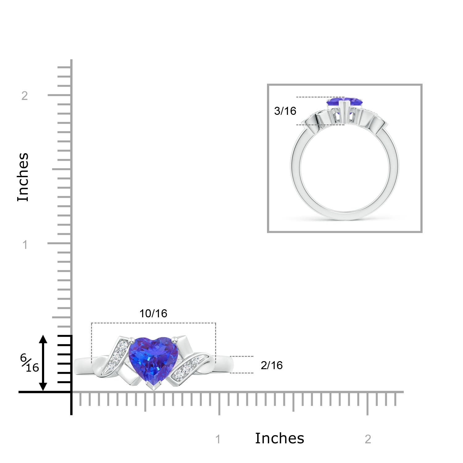 AAA - Tanzanite / 1.32 CT / 14 KT White Gold