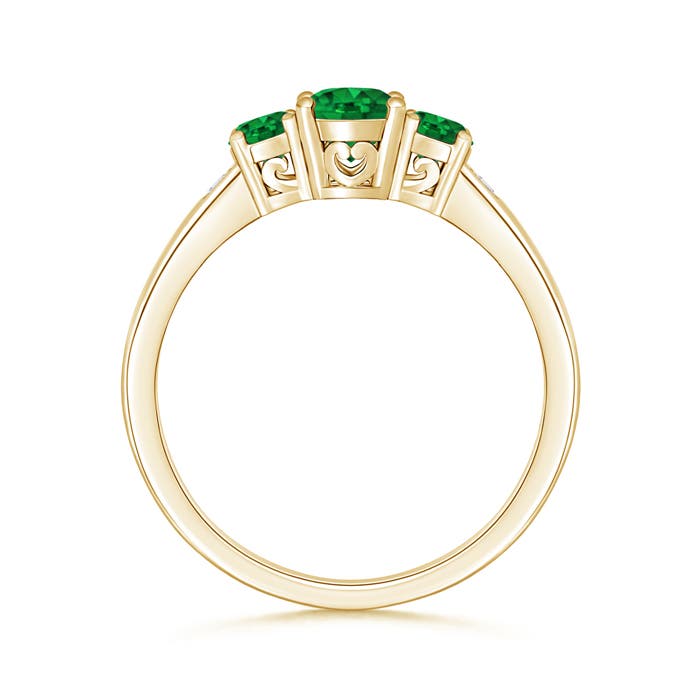 Premium - Lab-Grown Emerald / 0.63 CT / 14 KT Yellow Gold