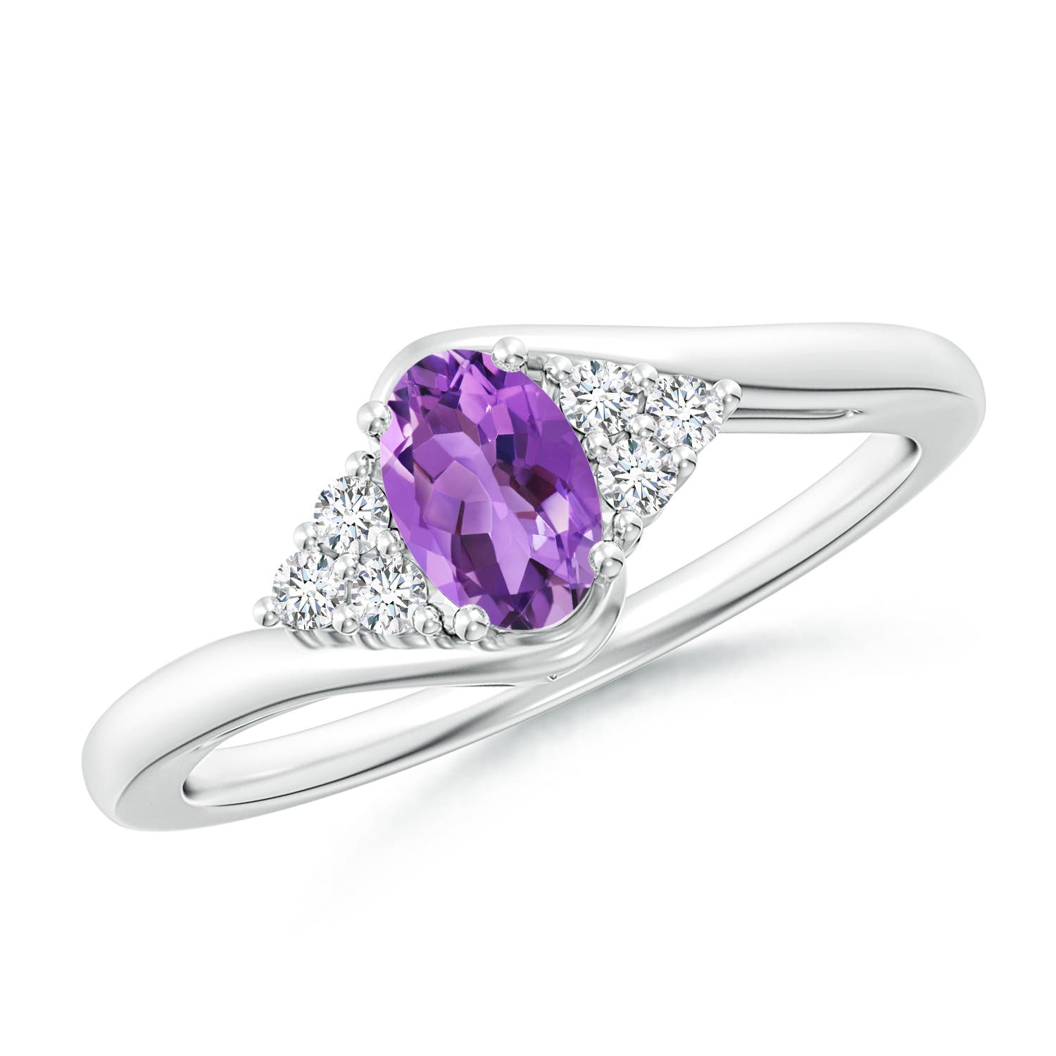 AA - Amethyst / 0.48 CT / 14 KT White Gold