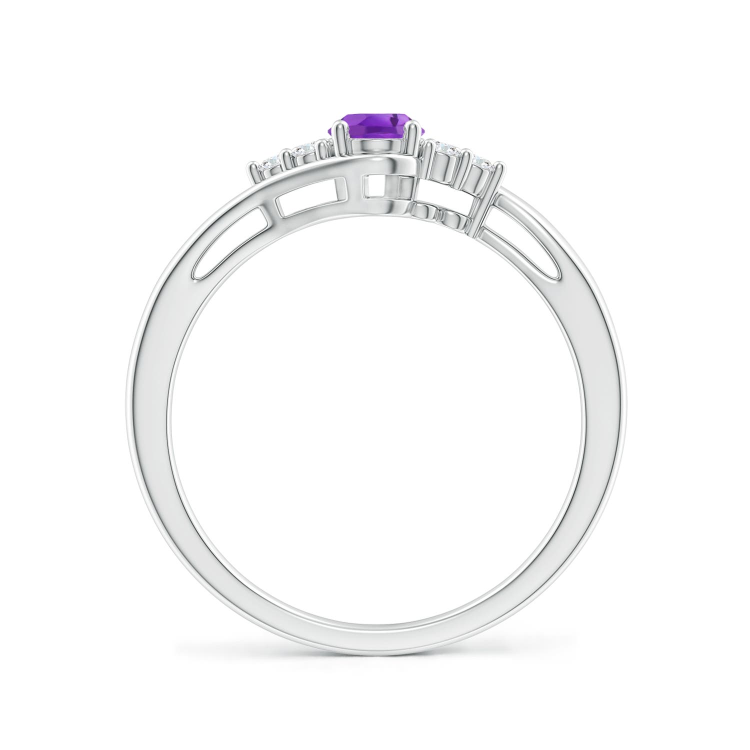 AA - Amethyst / 0.48 CT / 14 KT White Gold