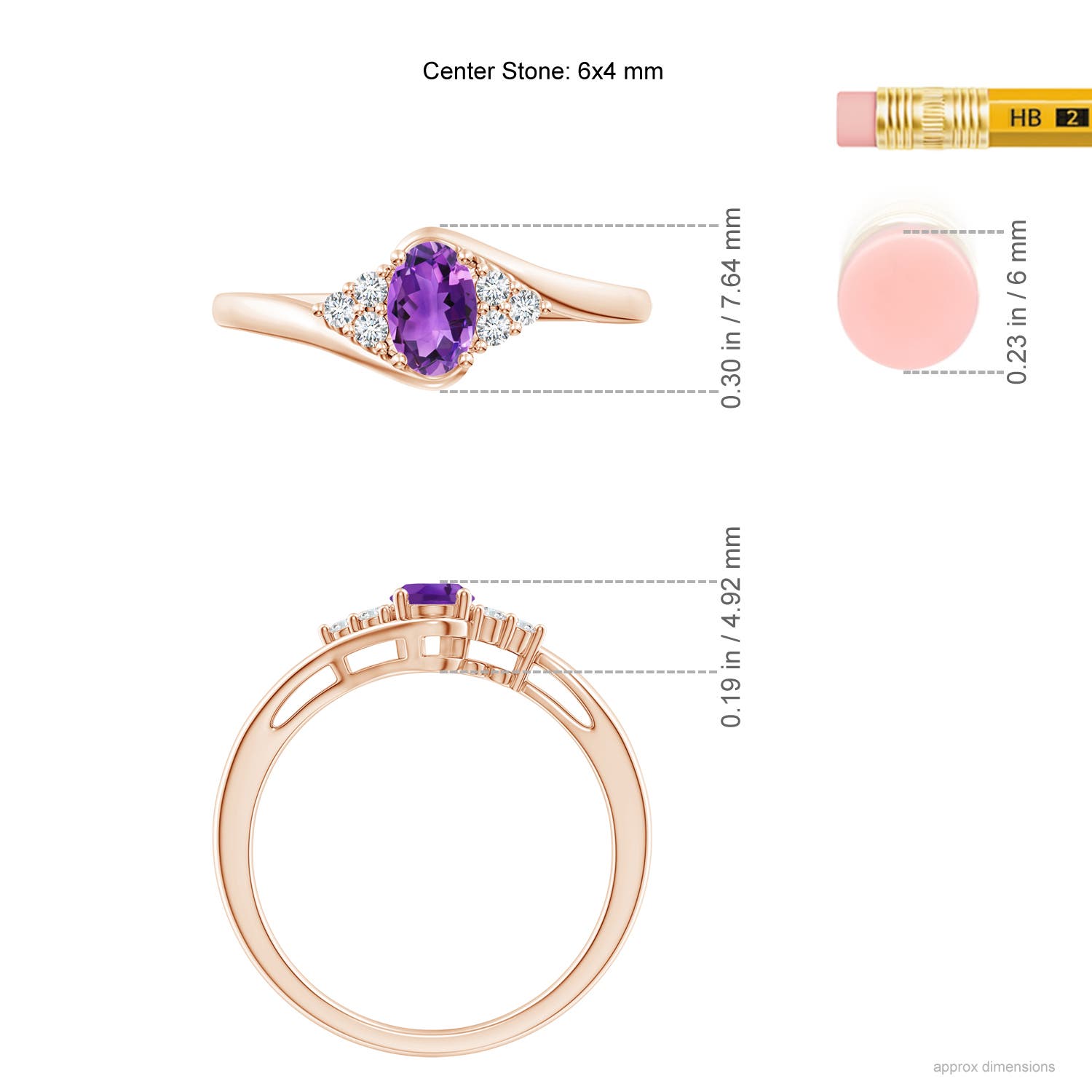 AAA - Amethyst / 0.48 CT / 14 KT Rose Gold