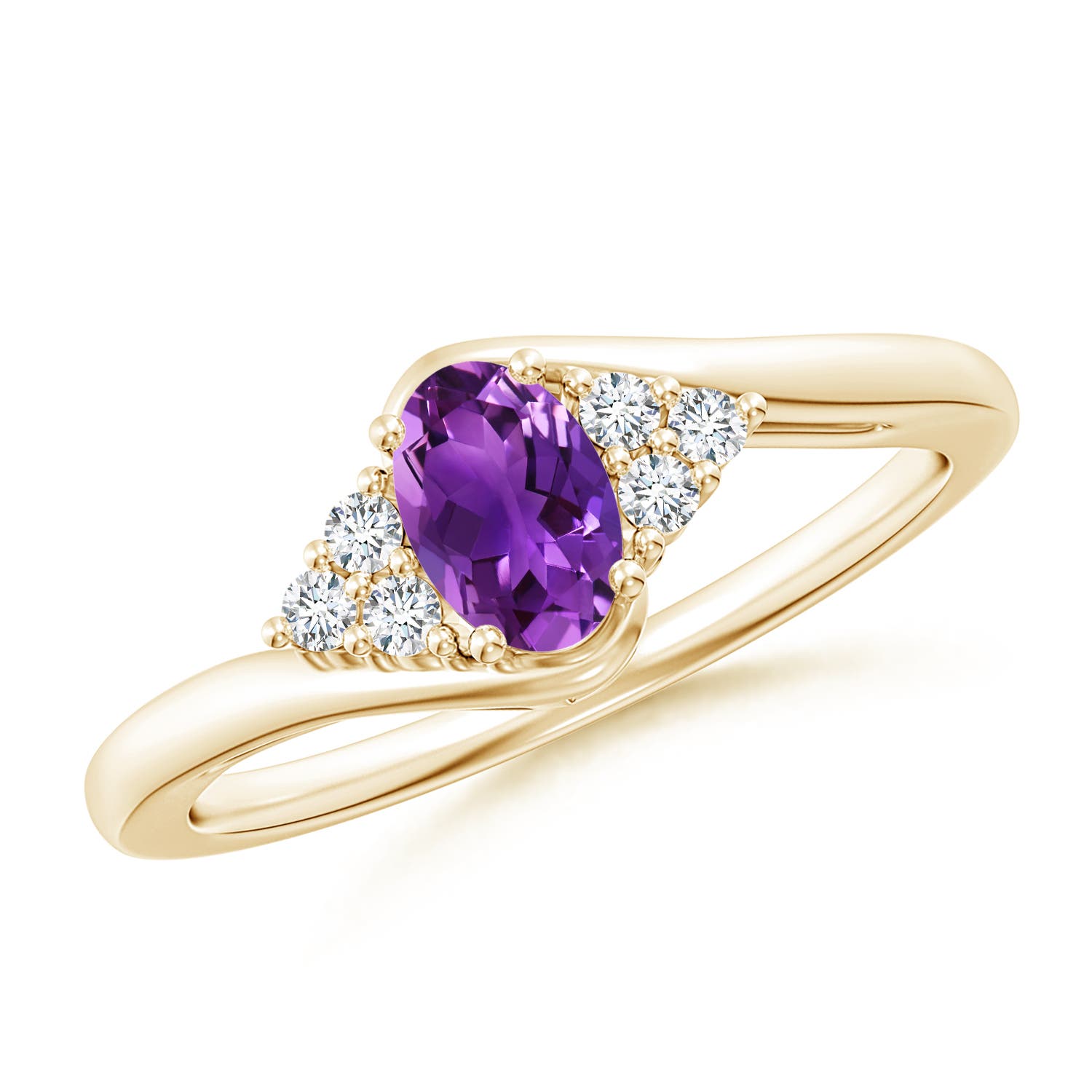 AAAA - Amethyst / 0.48 CT / 14 KT Yellow Gold