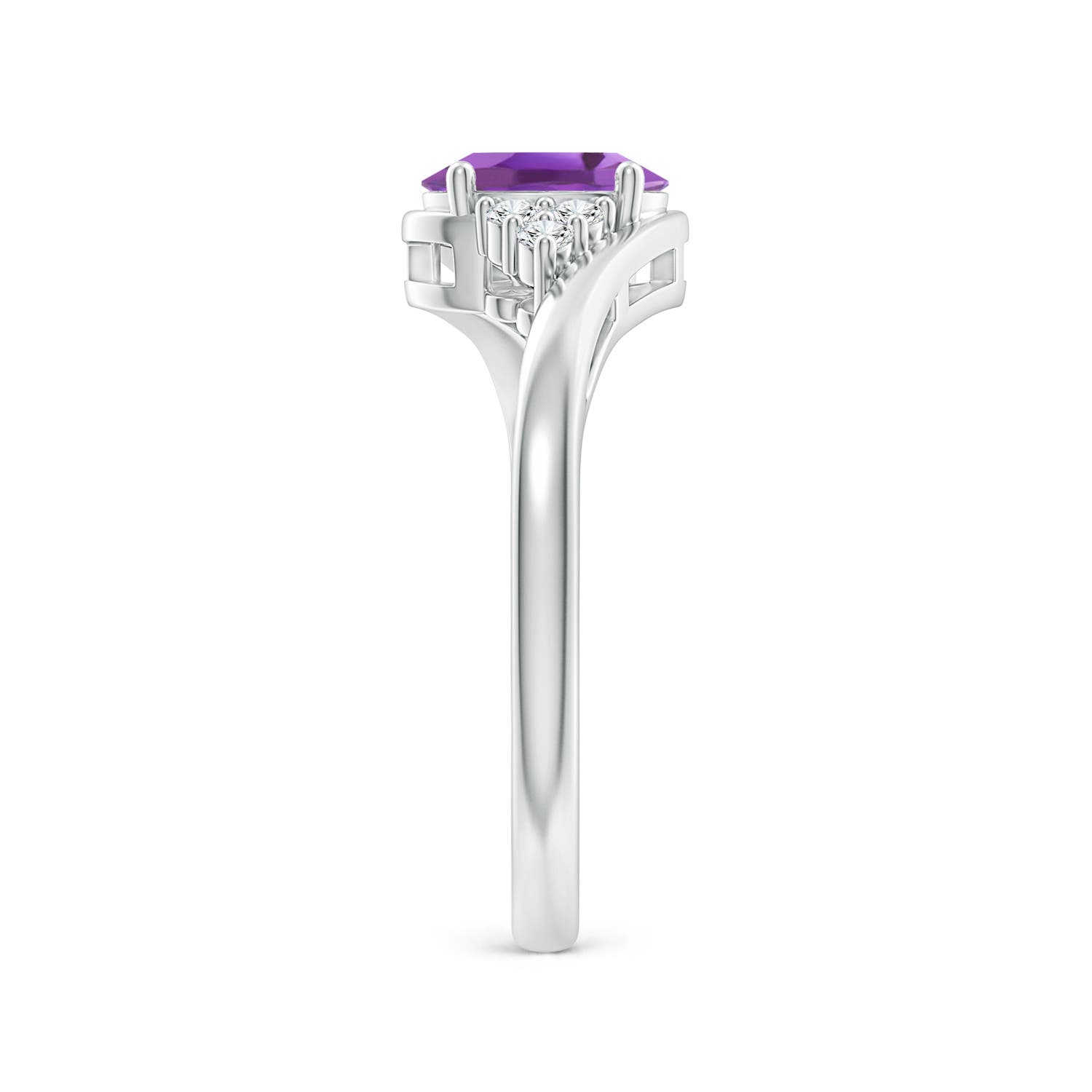 A - Amethyst / 0.81 CT / 14 KT White Gold