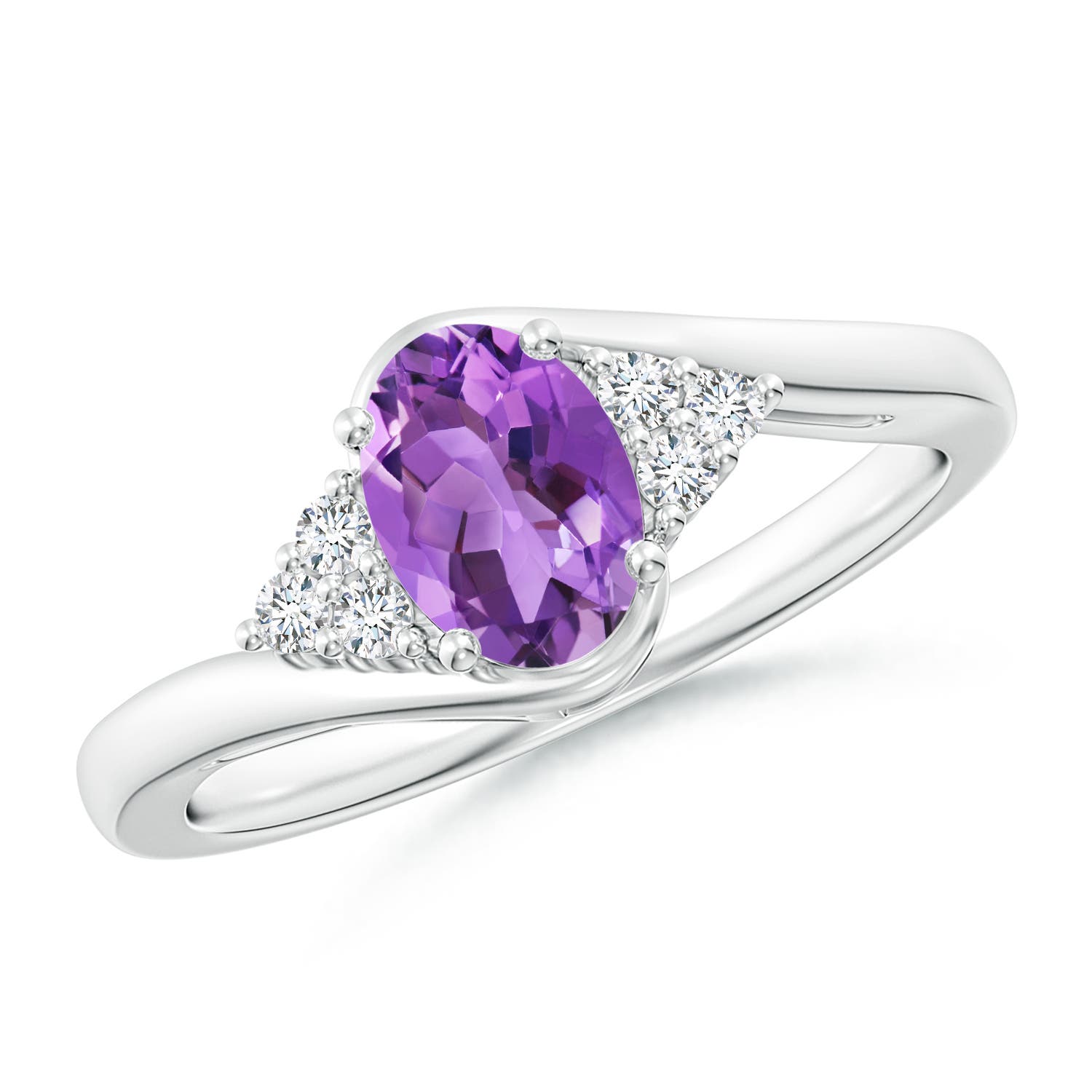 AA - Amethyst / 0.81 CT / 14 KT White Gold