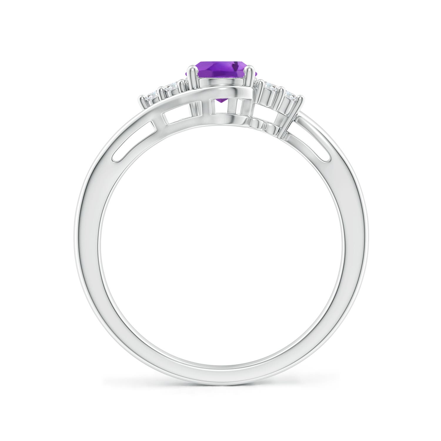 AA - Amethyst / 0.81 CT / 14 KT White Gold